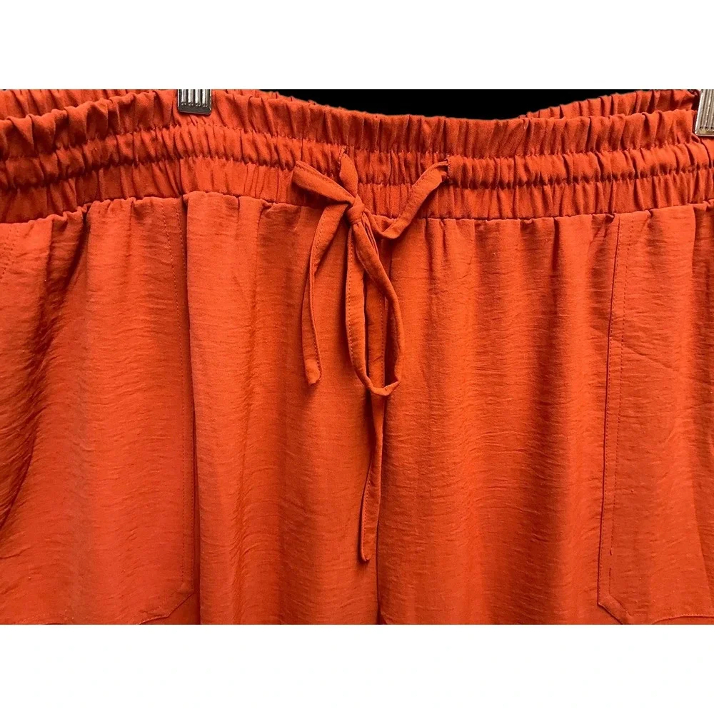 NYCC New York Clothing Co Orange Textured  Pants Plus Size 3XX